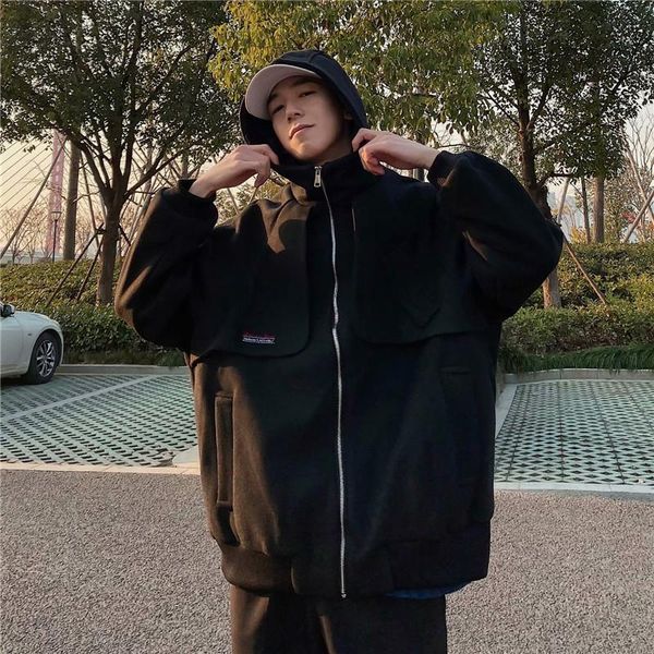 autumn & winter workwear woolen jacket male korean-style trend ins harajuku wind ulzzang woolen large, Black
autumn & winter workwear woolen jacket male korean-style trend ins harajuku wind ulzzang woolen large, Black