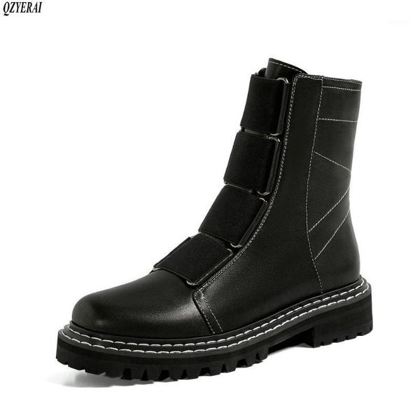 autumn motorcycle boots women natural genuine leather buckle flat ankle boots punk rivets zipper shoes female size 34-401, Black
autumn motorcycle boots women natural genuine leather buckle flat ankle boots punk rivets zipper shoes female size 34-401, Black