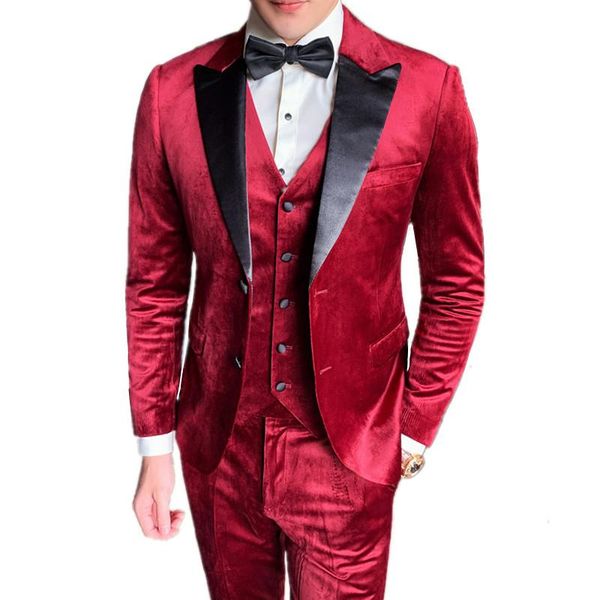 men's suits & blazers autumn winter velvet boutique luxury 3 pieces sets / male business dress gentleman jacket coat vest pants, White;black
men's suits & blazers autumn winter velvet boutique luxury 3 pieces sets / male business dress gentleman jacket coat vest pants, White;black