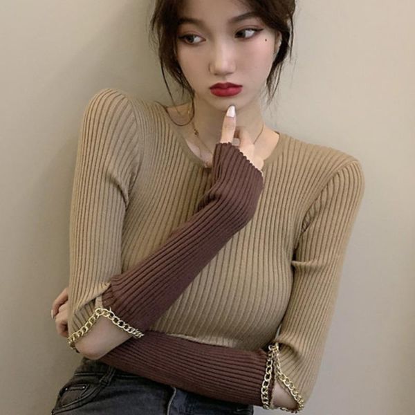 women's sweaters comfortable soft women sweater elastic solid 2021 fall winter fashion knitted pullover pull, White;black
women's sweaters comfortable soft women sweater elastic solid 2021 fall winter fashion knitted pullover pull, White;black