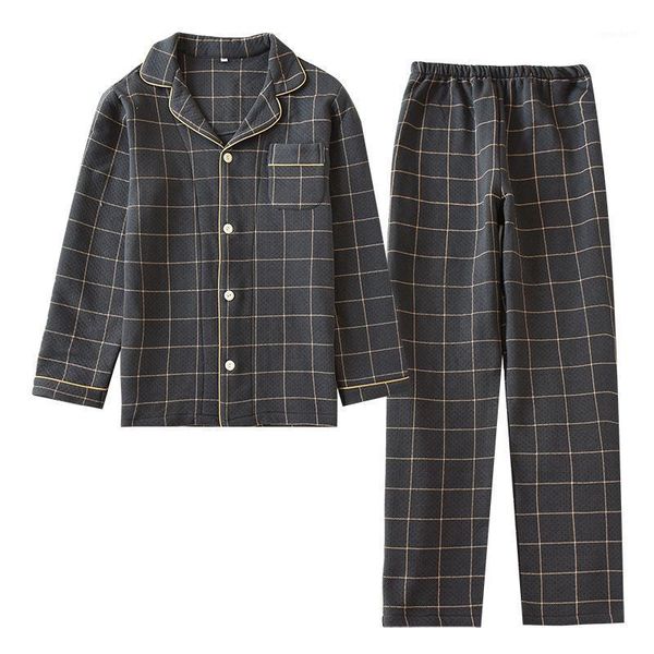 men's sleepwear winter pajamas quilted cotton loose plaid pajama set thick warm pyjamas man home clothes1, Black;brown
men's sleepwear winter pajamas quilted cotton loose plaid pajama set thick warm pyjamas man home clothes1, Black;brown