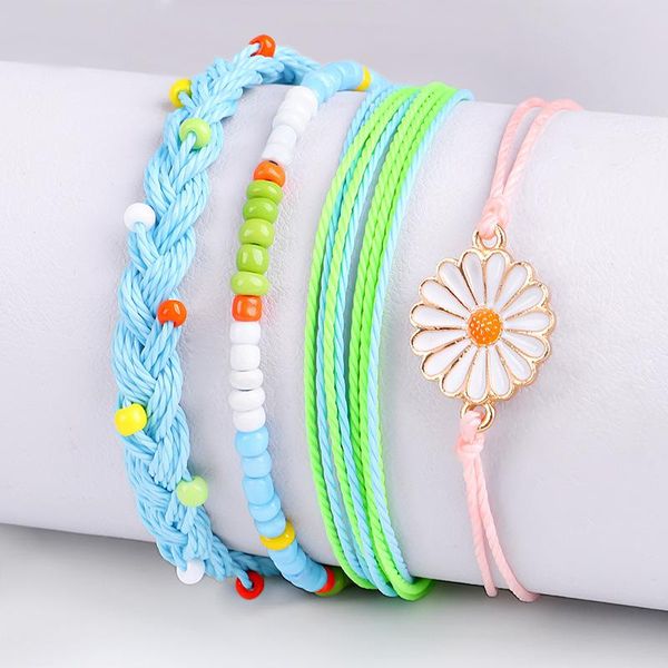 link, chain 4 pcs/set colorful ropo bracelet sun flower for women fashion handmade luxury beads jewelry accesorios mujer, Black
link, chain 4 pcs/set colorful ropo bracelet sun flower for women fashion handmade luxury beads jewelry accesorios mujer, Black