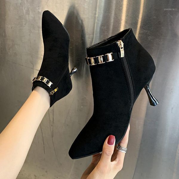 brand design vintage chain women shoes winter shoes short boots high heels pointed toe party ladies1, Black
brand design vintage chain women shoes winter shoes short boots high heels pointed toe party ladies1, Black