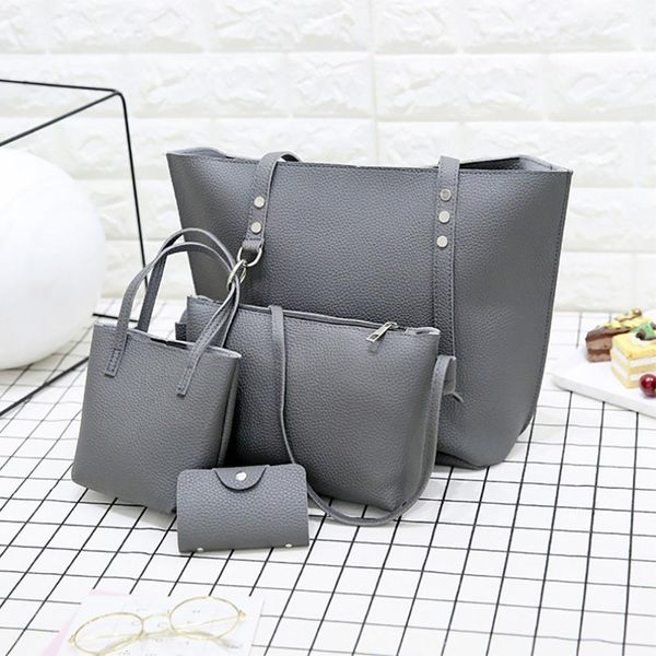 women leather simple handbags four-piece shoulder bag set cross body clutch wallet ladies retro bags #20, Red;black
women leather simple handbags four-piece shoulder bag set cross body clutch wallet ladies retro bags #20, Red;black