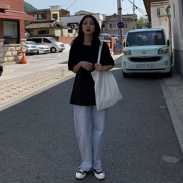 cotton) ins simple solid color short sleeve t-shirt women's summer clothes korean version of chaoharaku students' loose casual we, White
cotton) ins simple solid color short sleeve t-shirt women's summer clothes korean version of chaoharaku students' loose casual we, White
