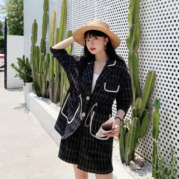 2020 summer plaid 2pcs suit outfits coat+shorts women two piece sets office lady short sleeve splice loose coat short pants j051, White
2020 summer plaid 2pcs suit outfits coat+shorts women two piece sets office lady short sleeve splice loose coat short pants j051, White