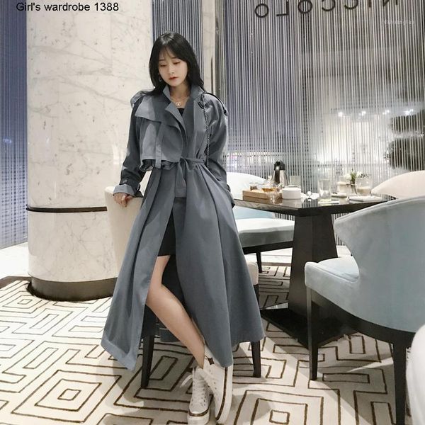 lady 2020 spring new silhouette a-line wide belt high density twill cotton medium length windbreaker woman1, Black;brown
lady 2020 spring new silhouette a-line wide belt high density twill cotton medium length windbreaker woman1, Black;brown