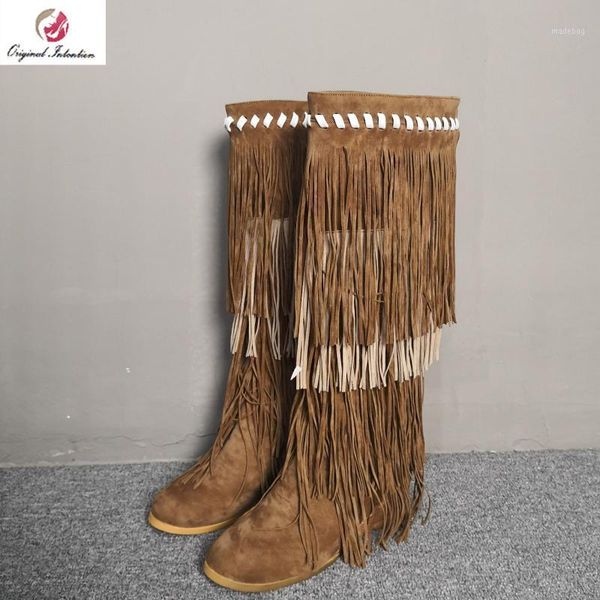 boots original intention fashion women stylish brown flock fringe concise winter round toe low wedges plus size 4-151, Black
boots original intention fashion women stylish brown flock fringe concise winter round toe low wedges plus size 4-151, Black