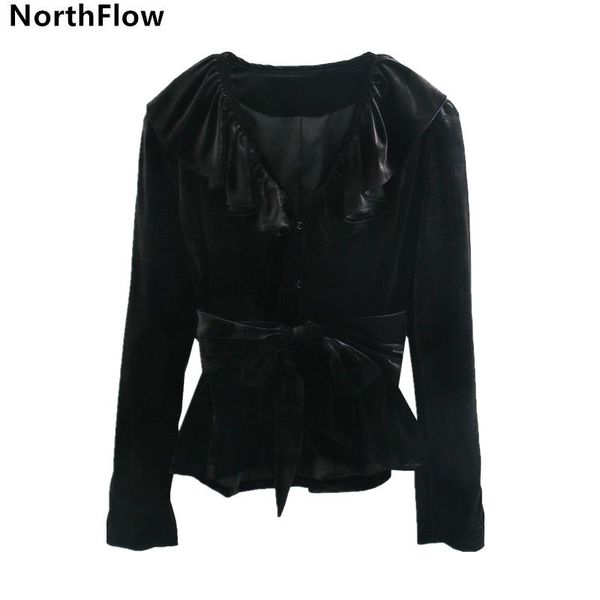 northflow jackets women velvet bow ruffles solid v-neck england style feminino femme jacket, Black;brown
northflow jackets women velvet bow ruffles solid v-neck england style feminino femme jacket, Black;brown