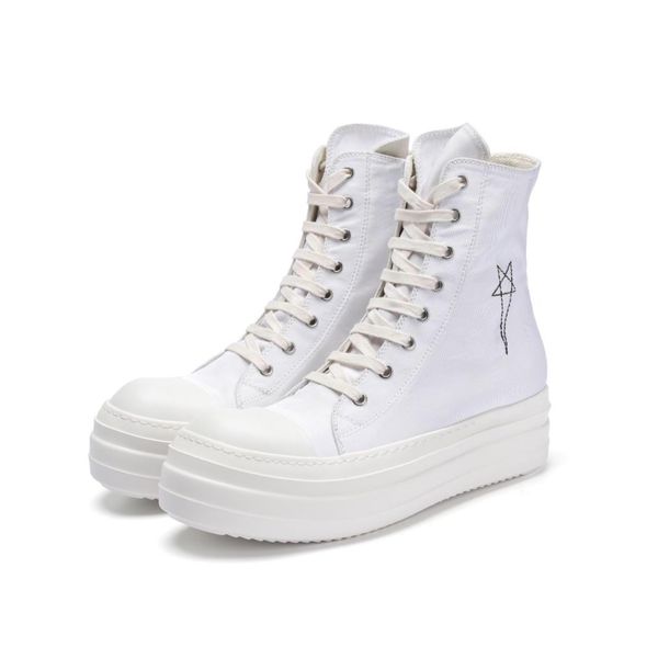 20ss satin canvas thick sole pentagram embroidery trainers flats high canvas boots, Black
20ss satin canvas thick sole pentagram embroidery trainers flats high canvas boots, Black