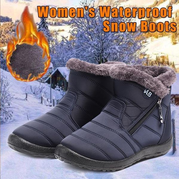 women waterproof snow boots warm winter ladies shoes flats ankle snow boots fur d301, Black
women waterproof snow boots warm winter ladies shoes flats ankle snow boots fur d301, Black