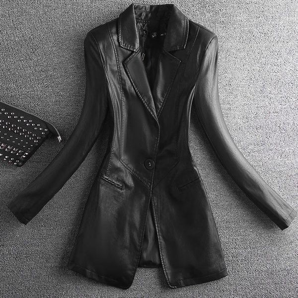 women's leather & faux mid-length jacket 2021 wild motorcycle clothing fashion slim female coat black
women's leather & faux mid-length jacket 2021 wild motorcycle clothing fashion slim female coat black