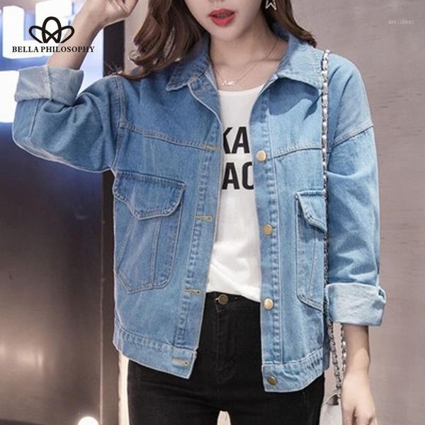 women's jackets philosophy 2021 spring korean denim loose short jeans jacket ladies casual outwear basic single breasted jackets1, Black;brown
women's jackets philosophy 2021 spring korean denim loose short jeans jacket ladies casual outwear basic single breasted jackets1, Black;brown