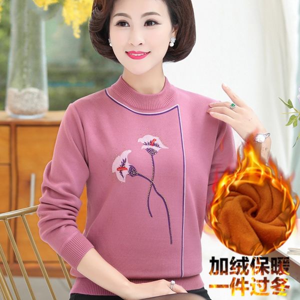 2021 new winter middle-aged heing warm sweaters women loose knitted female mom plus thick veet sweater a30 4vru, White;black
2021 new winter middle-aged heing warm sweaters women loose knitted female mom plus thick veet sweater a30 4vru, White;black