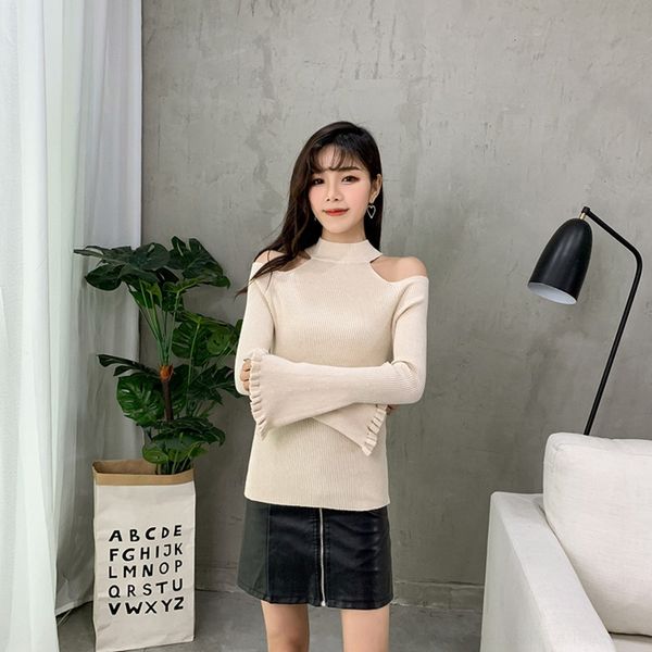 0guyz new t-shirt t-shirt 2020 solid neck sweater women's korean sweet color sweater sexyshoulder flared sleeve autumn ivuqk, White;black
0guyz new t-shirt t-shirt 2020 solid neck sweater women's korean sweet color sweater sexyshoulder flared sleeve autumn ivuqk, White;black