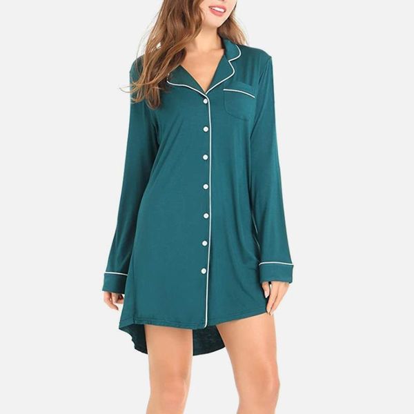 womens satin summer long pajamas turn-down collar long sleeve button homewear female 2020 fashion casual loose sleepshirts lady1, Black;red
womens satin summer long pajamas turn-down collar long sleeve button homewear female 2020 fashion casual loose sleepshirts lady1, Black;red