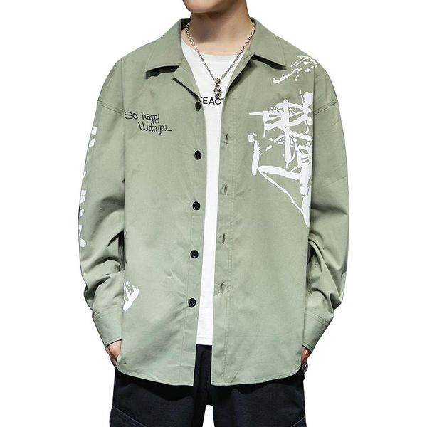 men's casual shirts trendy spring 2021 shirt jackets printed workwear korean style quality, White;black
men's casual shirts trendy spring 2021 shirt jackets printed workwear korean style quality, White;black