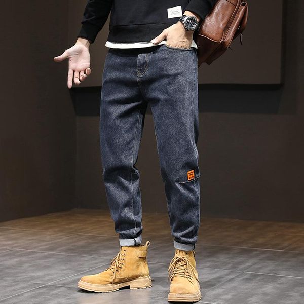 men's jeans fashion men loose spliced designer denim cargo pants harem trousers slack bottom joggers, Blue
men's jeans fashion men loose spliced designer denim cargo pants harem trousers slack bottom joggers, Blue