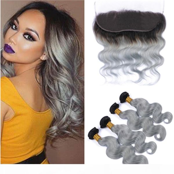 #1b grey ombre body wave lace frontal closure 13x4 ear to ear with weaves black to silver grey ombre malaysian human hair 4bundles, Black;brown
#1b grey ombre body wave lace frontal closure 13x4 ear to ear with weaves black to silver grey ombre malaysian human hair 4bundles, Black;brown
