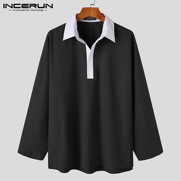 incerun men patchwork shirt long sleeve turn down collar streetwear fashion casual blouse leisure loose korean style shirts, White;black
incerun men patchwork shirt long sleeve turn down collar streetwear fashion casual blouse leisure loose korean style shirts, White;black