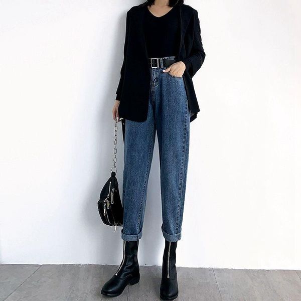 jeans women's straight pants 2020 new autumn/winter trousers high waist loose show thin harlan pants tide, Blue
jeans women's straight pants 2020 new autumn/winter trousers high waist loose show thin harlan pants tide, Blue