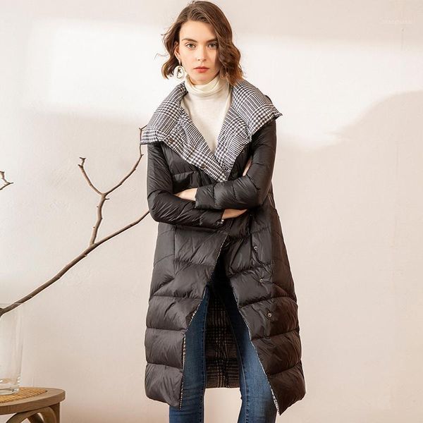 double sided 90% white duck down jacket winter turtleneck long female feather down coat double breasted warm parkas snow outwear1, Black
double sided 90% white duck down jacket winter turtleneck long female feather down coat double breasted warm parkas snow outwear1, Black