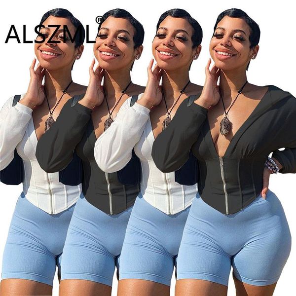 simple pure color zipper long sleeve crop and pants 2 pieces set tight club party coat, Black;white
simple pure color zipper long sleeve crop and pants 2 pieces set tight club party coat, Black;white