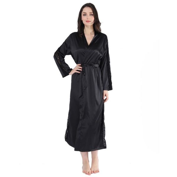 women's sleepwear female long sleeve kimono gown lace wedding robe nightwear intimate lingerie casual spring antumn nightgown, Black;red
women's sleepwear female long sleeve kimono gown lace wedding robe nightwear intimate lingerie casual spring antumn nightgown, Black;red