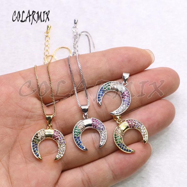 wholesale 8 pcs colorful zircon stone metal moon shape charms jewelry necklace for jewelry gift for lady 5136, Silver
wholesale 8 pcs colorful zircon stone metal moon shape charms jewelry necklace for jewelry gift for lady 5136, Silver