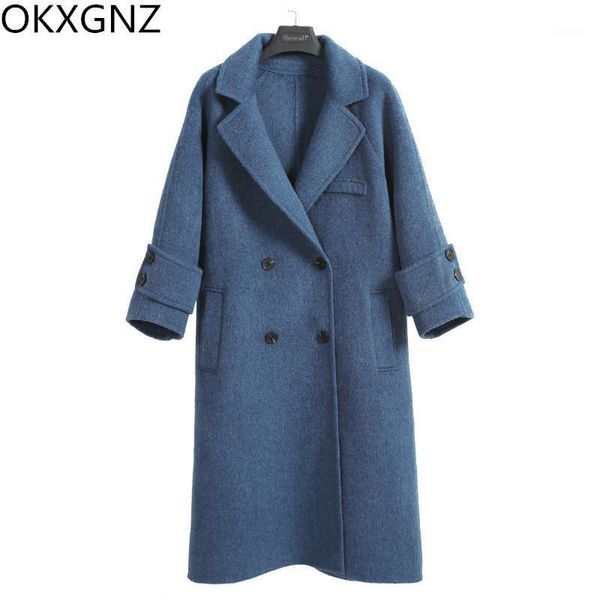 women's winter long thick woolen coat slim fog blue femal woolen coat fresh large size okxgnz s-2xl1, Black
women's winter long thick woolen coat slim fog blue femal woolen coat fresh large size okxgnz s-2xl1, Black