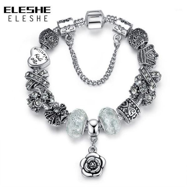eleshe fashion crystal rose flower heart beads bracelets for women original silver color charm bracelet bangle clearance sale1, Golden;silver
eleshe fashion crystal rose flower heart beads bracelets for women original silver color charm bracelet bangle clearance sale1, Golden;silver