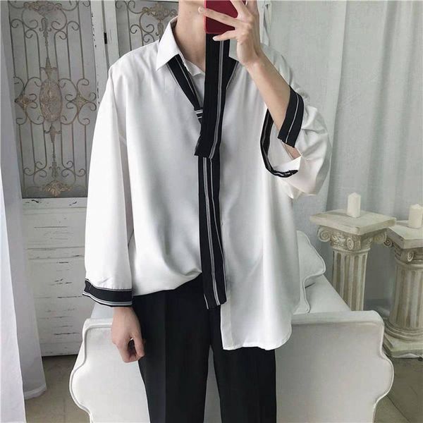 cool korean men's casual shirt streetwear 2021 autumn solid shirts men long sleeve hip hop shirt casual autumn boys, White;black
cool korean men's casual shirt streetwear 2021 autumn solid shirts men long sleeve hip hop shirt casual autumn boys, White;black