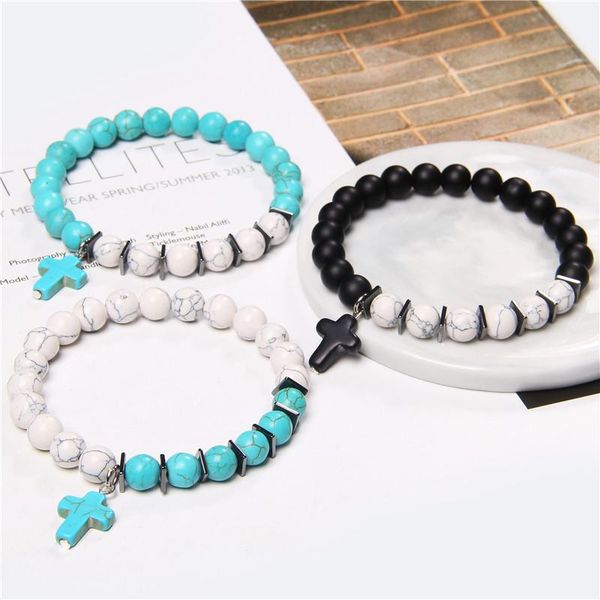 tiny cross charm bracelets handmade natural 8 mm howlite stone beads bracelet square slice spacer elastic pulsera jewelry gift, Black
tiny cross charm bracelets handmade natural 8 mm howlite stone beads bracelet square slice spacer elastic pulsera jewelry gift, Black