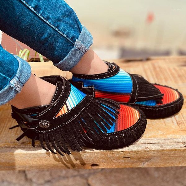 women boots rainbow sewing ladies ankle boots casual tassel autumn flat female shoes 2020 comfort flock woman footwear1, Black
women boots rainbow sewing ladies ankle boots casual tassel autumn flat female shoes 2020 comfort flock woman footwear1, Black