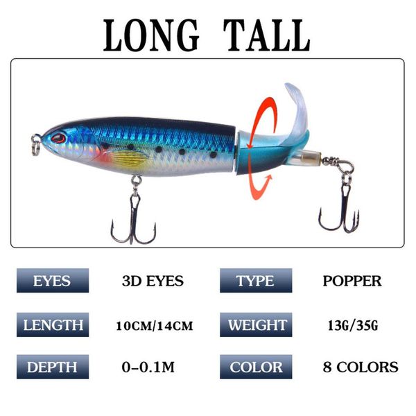 1pcs popper hard pencil lure with unique rotatable soft tail 10cm 13cm artificial bait fishing lure 13g 35g sea lure ater sqctvo
1pcs popper hard pencil lure with unique rotatable soft tail 10cm 13cm artificial bait fishing lure 13g 35g sea lure ater sqctvo