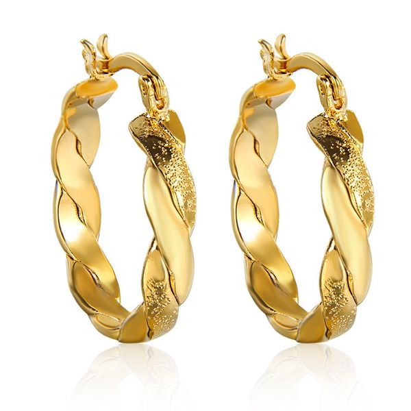 classic braided twisted round yellow gold plated hoop earrings for womens girls jewelry fashion wholesale, Golden;silver
classic braided twisted round yellow gold plated hoop earrings for womens girls jewelry fashion wholesale, Golden;silver