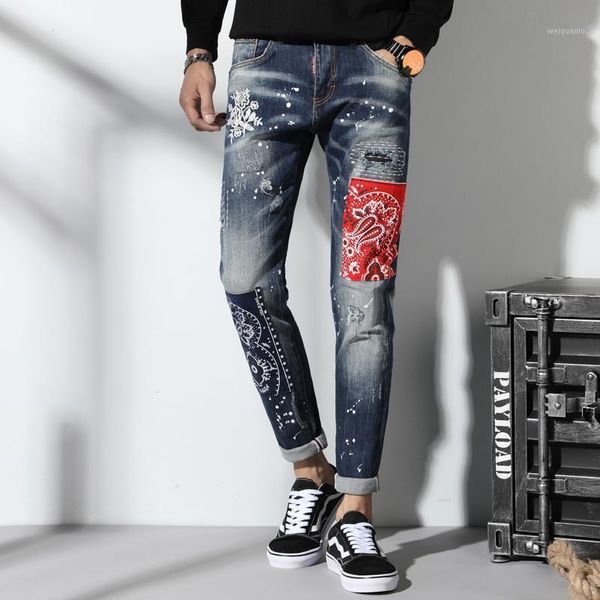 men jeans slim fit fashion patchwork denim ripped zipper biker skinny hole embroidery patch stylish1, Blue
men jeans slim fit fashion patchwork denim ripped zipper biker skinny hole embroidery patch stylish1, Blue