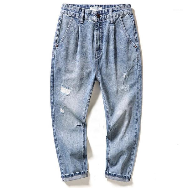 ripped jeans denim all-match loose men loose straight pants new trend nine-point fashion casual jeans1, Blue
ripped jeans denim all-match loose men loose straight pants new trend nine-point fashion casual jeans1, Blue
