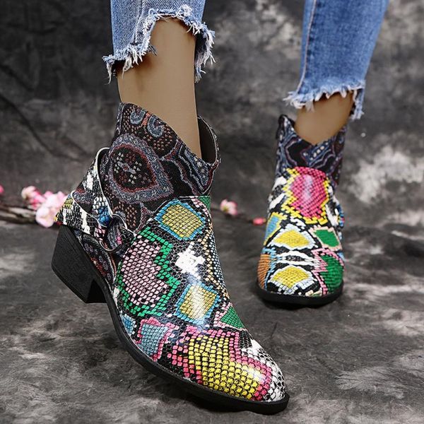women snake pattern suqare heels zipper embroidery short booties round toe shoes boots female female comfort drop shipping, Black
women snake pattern suqare heels zipper embroidery short booties round toe shoes boots female female comfort drop shipping, Black