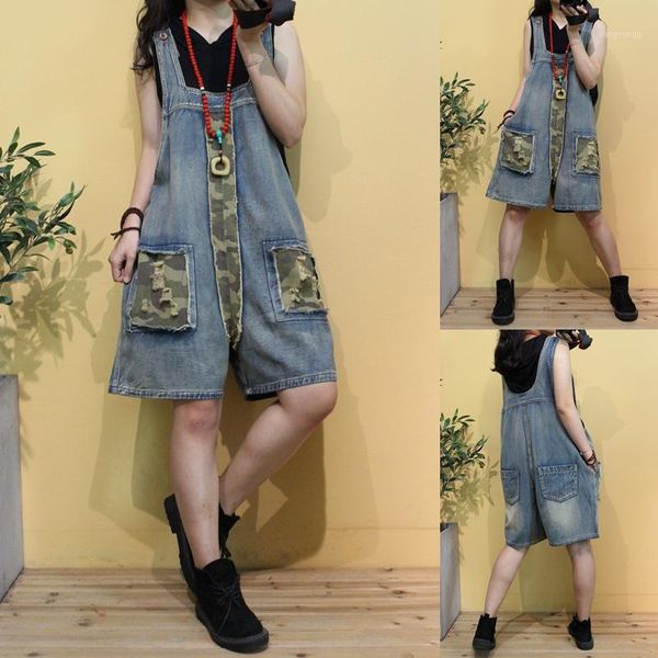 camouflage patchwork jean jumpsuit ladies summer baggy short overalls playsuit casual denim wide leg cowboy rompers with pocket1, Blue
camouflage patchwork jean jumpsuit ladies summer baggy short overalls playsuit casual denim wide leg cowboy rompers with pocket1, Blue