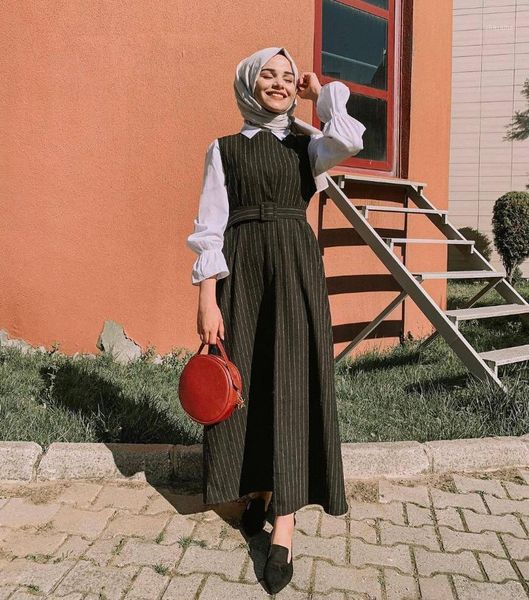 arab turkish muslim sleeveless dress women belt slim long vest dress dubai kimono robe caftan maxi party islamic clothing1, Black;gray
arab turkish muslim sleeveless dress women belt slim long vest dress dubai kimono robe caftan maxi party islamic clothing1, Black;gray