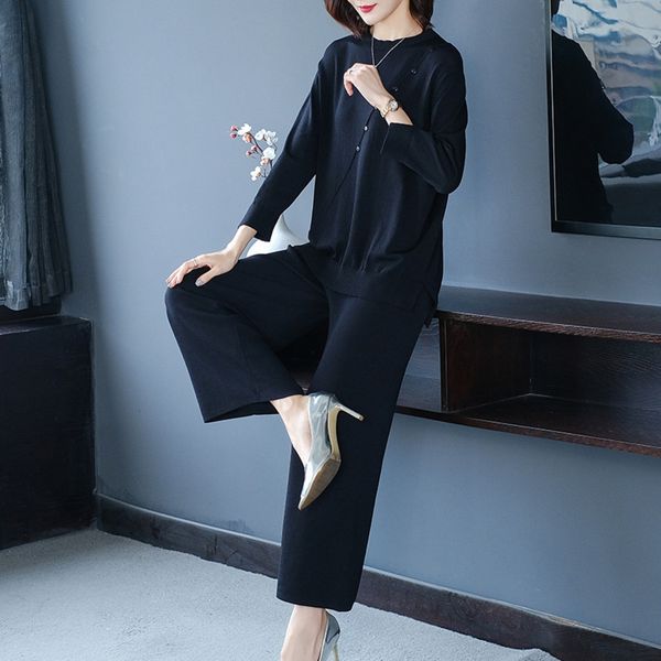 spring knitted suit wide leg pants suitsuitwomen's spring dress 2020 loose korean drop feeling wide leg pants show thin two piece su, Gray
spring knitted suit wide leg pants suitsuitwomen's spring dress 2020 loose korean drop feeling wide leg pants show thin two piece su, Gray
