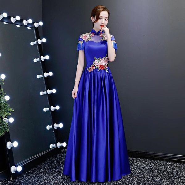 blue chinese elegant pleated dress women exquisite floral appliques novelty cheongsam tassel trim temperament formal party gown, Red
blue chinese elegant pleated dress women exquisite floral appliques novelty cheongsam tassel trim temperament formal party gown, Red