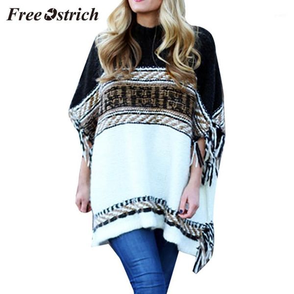 ostrich women's long sleeve stripe color block fringe sweater knit cloak contrast high collar shawl sweater autumn winter1, Black
ostrich women's long sleeve stripe color block fringe sweater knit cloak contrast high collar shawl sweater autumn winter1, Black