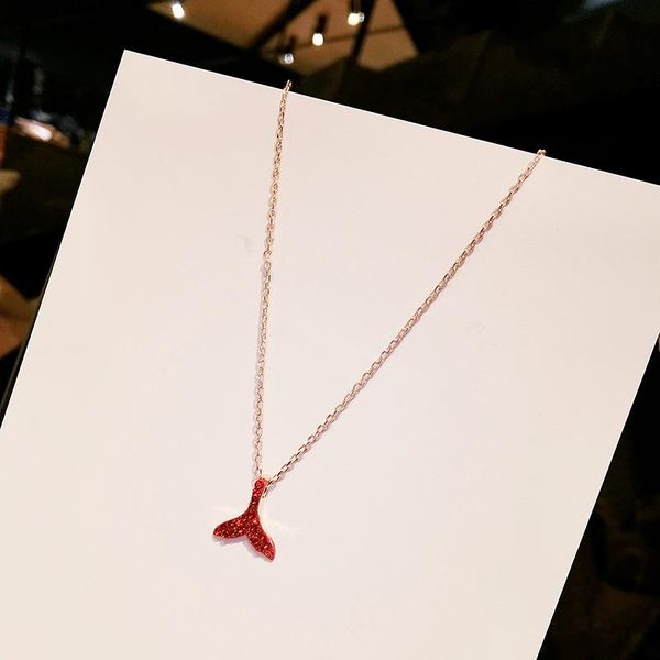 Xinwei wholesale Female clavicle chain mermaid tail pendant girl heart short necklace, Silver
Xinwei wholesale Female clavicle chain mermaid tail pendant girl heart short necklace, Silver