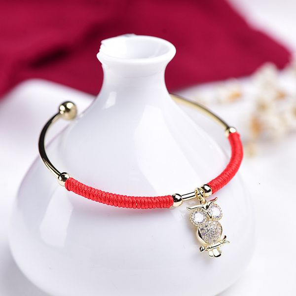 owl student's little fresh couple's gift valentine's day red rope real gold bracelet, Golden;silver
owl student's little fresh couple's gift valentine's day red rope real gold bracelet, Golden;silver