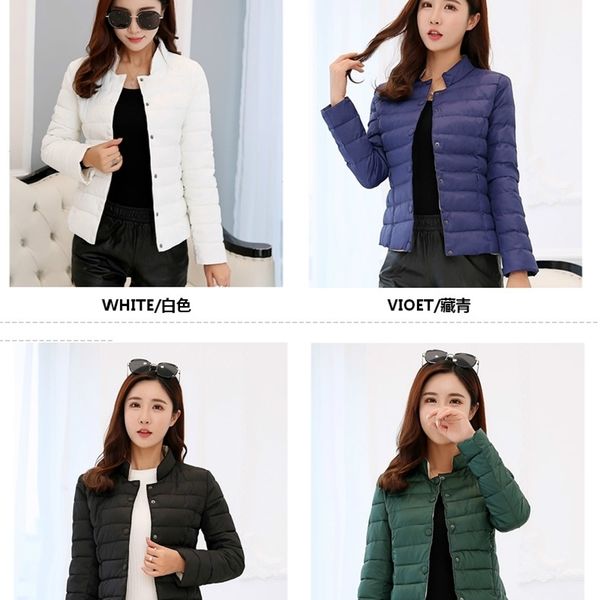 stand collar women autumn and winter fashion slim single breasted padded jacket female color short design casual thin outerwear 201028, Black;brown
stand collar women autumn and winter fashion slim single breasted padded jacket female color short design casual thin outerwear 201028, Black;brown