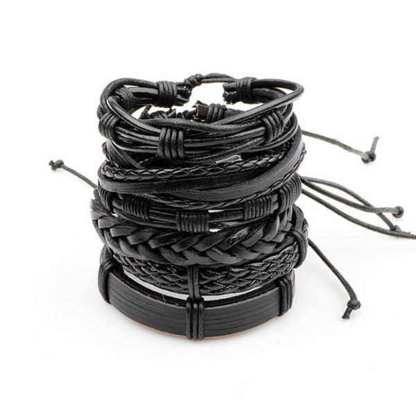 link, chain 6pcs/set vintage fashion men multi-layers pu leather bracelet braided design male fashionable & bangles gift, Black
link, chain 6pcs/set vintage fashion men multi-layers pu leather bracelet braided design male fashionable & bangles gift, Black
