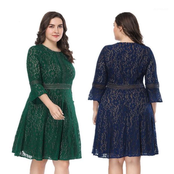 casual dresses fashion spring and summer women's lace o-neck three quarter flare sleeve knee length elegant dress large size xl-5xl1, Black;gray
casual dresses fashion spring and summer women's lace o-neck three quarter flare sleeve knee length elegant dress large size xl-5xl1, Black;gray
