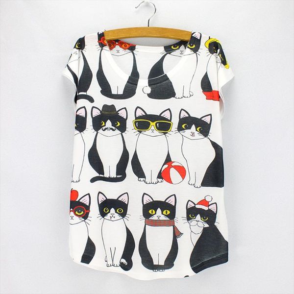 fashion black cats print women tees 2020 summer tees girls short sleeve t shirt american amp; european new design, White
fashion black cats print women tees 2020 summer tees girls short sleeve t shirt american amp; european new design, White